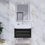 Moreno Bath BETHANYFS30 Bethany 30'' Freestanding Art Deco Bathroom Vanity Set with Reinforced Acrylic Sink Top - view 3