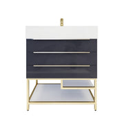 Moreno Bath BETHANYFS30 Bethany 30'' Freestanding Art Deco Bathroom Vanity Set with Reinforced Acrylic Sink Top - view 9