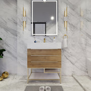 Moreno Bath BETHANYFS30 Bethany 30'' Freestanding Art Deco Bathroom Vanity Set with Reinforced Acrylic Sink Top - view 6