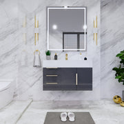 Moreno Bath BETHANY36-L Bethany 36'' Floating Art Deco Bathroom Vanity Set with Reinforced Acrylic Sink Top (Left Side Drawers) - view 7