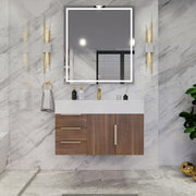 Moreno Bath BETHANY36-L Bethany 36'' Floating Art Deco Bathroom Vanity Set with Reinforced Acrylic Sink Top (Left Side Drawers) - view 12