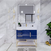 Moreno Bath BETHANYFS36-L Bethany 36'' Freestanding Art Deco Bathroom Vanity Set with Reinforced Acrylic Sink Top (Left Side Drawers) - view 8