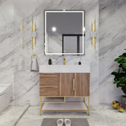 Moreno Bath BETHANYFS36-L Bethany 36'' Freestanding Art Deco Bathroom Vanity Set with Reinforced Acrylic Sink Top (Left Side Drawers) - view 4