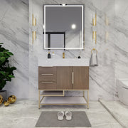 Moreno Bath BETHANYFS36-L Bethany 36'' Freestanding Art Deco Bathroom Vanity Set with Reinforced Acrylic Sink Top (Left Side Drawers) - view 7