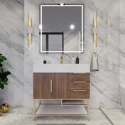 Moreno Bath BETHANYFS36-R Bethany 36'' Freestanding Art Deco Bathroom Vanity Set with Reinforced Acrylic Sink Top (Right Side Drawers) - view 8