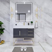 Moreno Bath BETHANYFS36-R Bethany 36'' Freestanding Art Deco Bathroom Vanity Set with Reinforced Acrylic Sink Top (Right Side Drawers) - view 6