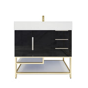 Moreno Bath BETHANYFS36-R Bethany 36'' Freestanding Art Deco Bathroom Vanity Set with Reinforced Acrylic Sink Top (Right Side Drawers) - view 10
