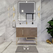 Moreno Bath BETHANYFS36-R Bethany 36'' Freestanding Art Deco Bathroom Vanity Set with Reinforced Acrylic Sink Top (Right Side Drawers) - view 7
