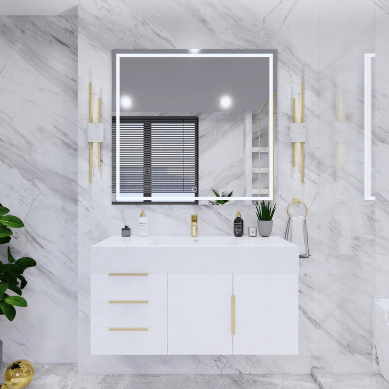 Moreno Bath BETHANY42-L Bethany 42'' Floating Art Deco Bathroom Vanity Set with Reinforced Acrylic Sink Top (Left Side Drawers) - view 12