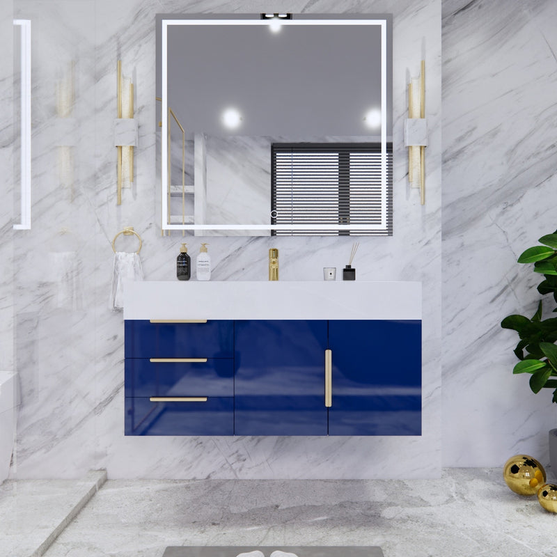 Moreno Bath BETHANY42-L Bethany 42'' Floating Art Deco Bathroom Vanity Set with Reinforced Acrylic Sink Top (Left Side Drawers) - view 6
