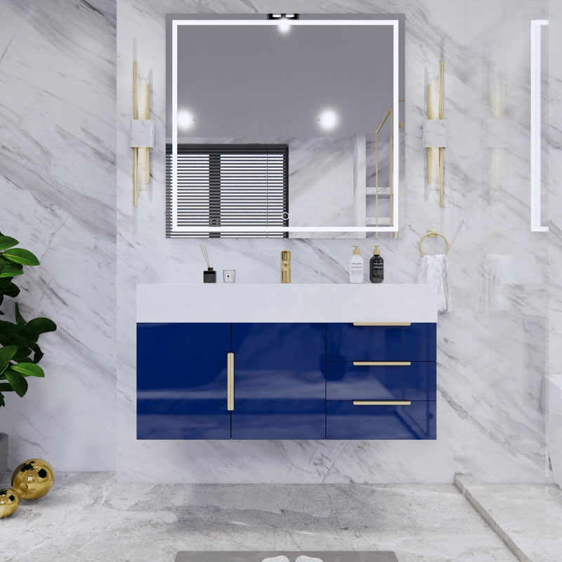 Moreno Bath BETHANY42-R Bethany 42'' Floating Art Deco Bathroom Vanity Set with Reinforced Acrylic Sink Top (Right Side Drawers) - view 15