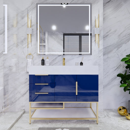 Moreno Bath BETHANYFS42-L Bethany 42'' Freestanding Art Deco Bathroom Vanity Set (Left Side Drawers)