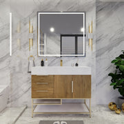 Moreno Bath BETHANYFS42-L Bethany 42'' Freestanding Art Deco Bathroom Vanity Set with Reinforced Acrylic Sink Top (Left Side Drawers) - view 5