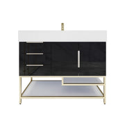 Moreno Bath BETHANYFS42-L Bethany 42'' Freestanding Art Deco Bathroom Vanity Set with Reinforced Acrylic Sink Top (Left Side Drawers) - view 10