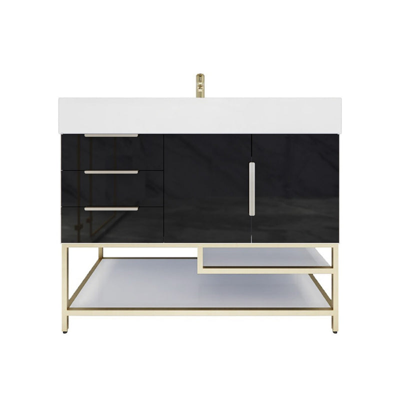 Moreno Bath BETHANYFS42-L Bethany 42'' Freestanding Art Deco Bathroom Vanity Set with Reinforced Acrylic Sink Top (Left Side Drawers) - view 10