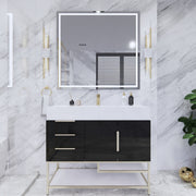 Moreno Bath BETHANYFS42-L Bethany 42'' Freestanding Art Deco Bathroom Vanity Set with Reinforced Acrylic Sink Top (Left Side Drawers) - view 7
