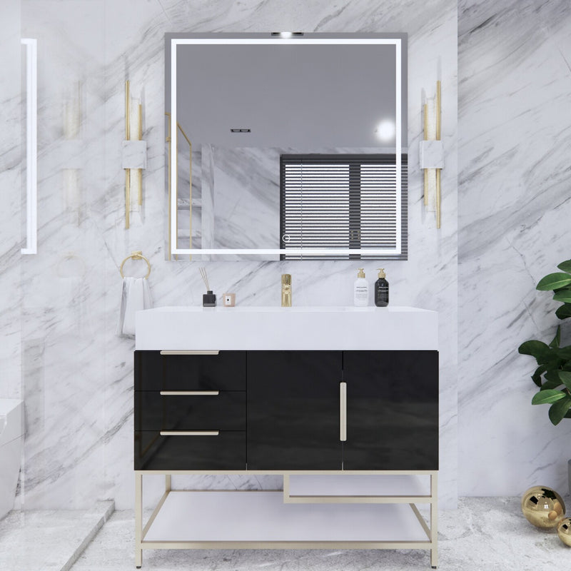 Moreno Bath BETHANYFS42-L Bethany 42'' Freestanding Art Deco Bathroom Vanity Set with Reinforced Acrylic Sink Top (Left Side Drawers) - view 7