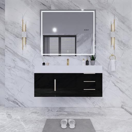 Moreno Bath BETHANY48 Bethany 48'' Floating Art Deco Bathroom Vanity Set with Reinforced Acrylic Single Sink Top