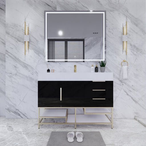 Moreno Bath BETHANYFS48 Bethany 48'' Freestanding Art Deco Bathroom Vanity Set with Reinforced Acrylic Single Sink Top - view 2