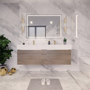 Moreno Bath BETHANY60DD Bethany 60'' Floating Art Deco Bathroom Vanity Set with Reinforced Acrylic Double Vanity Double Sink Top - view 15
