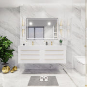 Moreno Bath BETHANY60DD Bethany 60'' Floating Art Deco Bathroom Vanity Set with Reinforced Acrylic Double Vanity Double Sink Top - view 12