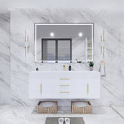 Moreno Bath BETHANY60S Bethany 60'' Floating Art Deco Bathroom Vanity Set with Reinforced Acrylic Single Sink Top - view 2