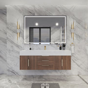 Moreno Bath BETHANY60S Bethany 60'' Floating Art Deco Bathroom Vanity Set with Reinforced Acrylic Single Sink Top - view 5