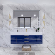 Moreno Bath BETHANY60S Bethany 60'' Floating Art Deco Bathroom Vanity Set with Reinforced Acrylic Single Sink Top - view 7