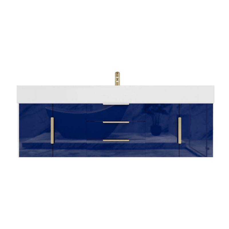 Moreno Bath BETHANY60S Bethany 60'' Floating Art Deco Bathroom Vanity Set with Reinforced Acrylic Single Sink Top - view 9