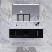 Moreno Bath BETHANY60S Bethany 60'' Floating Art Deco Bathroom Vanity Set with Reinforced Acrylic Single Sink Top - view 11