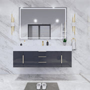 Moreno Bath BETHANY60S Bethany 60'' Floating Art Deco Bathroom Vanity Set with Reinforced Acrylic Single Sink Top - view 8