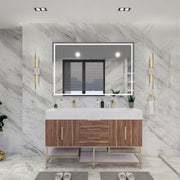 Moreno Bath BETHANYFS60D Bethany 60'' Freestanding Art Deco Bathroom Vanity Set with Reinforced Acrylic Double Sink Top - view 2