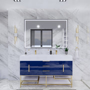Moreno Bath BETHANYFS60D Bethany 60'' Freestanding Art Deco Bathroom Vanity Set with Reinforced Acrylic Double Sink Top - view 7