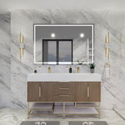 Moreno Bath BETHANYFS60D Bethany 60'' Freestanding Art Deco Bathroom Vanity Set with Reinforced Acrylic Double Sink Top - view 5