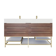 Moreno Bath BETHANYFS60DD Bethany 60'' Freestanding Art Deco Bathroom Vanity Set with Reinforced Acrylic Double Vanity Double Sink Top - view 10