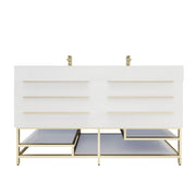 Moreno Bath BETHANYFS60DD Bethany 60'' Freestanding Art Deco Bathroom Vanity Set with Reinforced Acrylic Double Vanity Double Sink Top - view 7