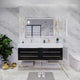 Moreno Bath BETHANYFS60DD Bethany 60'' Freestanding Art Deco Double Vanity with Double Sink Top