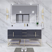 Moreno Bath BETHANYFS60S Bethany 60'' Freestanding Art Deco Bathroom Vanity Set with Reinforced Acrylic Single Sink Top - view 5