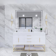 Moreno Bath BETHANYFS60S Bethany 60'' Freestanding Art Deco Bathroom Vanity Set with Reinforced Acrylic Single Sink Top - view 3