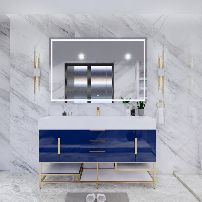 Moreno Bath BETHANYFS60S Bethany 60'' Freestanding Art Deco Bathroom Vanity Set with Reinforced Acrylic Single Sink Top - view 6