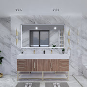 Moreno Bath BETHANYFS72DD Bethany 72'' Freestanding Art Deco Double Vanity with Double Sink Top