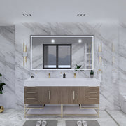 Moreno Bath BETHANYFS72DD Bethany 72'' Freestanding Art Deco Bathroom Vanity Set with Reinforced Acrylic Double Sink Top (72DD) - view 6