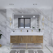 Moreno Bath BETHANYFS72DD Bethany 72'' Freestanding Art Deco Bathroom Vanity Set with Reinforced Acrylic Double Sink Top (72DD) - view 3