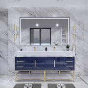 Moreno Bath BETHANYFS72DD Bethany 72'' Freestanding Art Deco Bathroom Vanity Set with Reinforced Acrylic Double Sink Top (72DD) - view 7