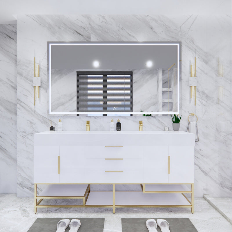 Moreno Bath BETHANYFS72 Bethany 72'' Freestanding Art Deco Bathroom Vanity Set with Reinforced Acrylic Sink Top - view 7
