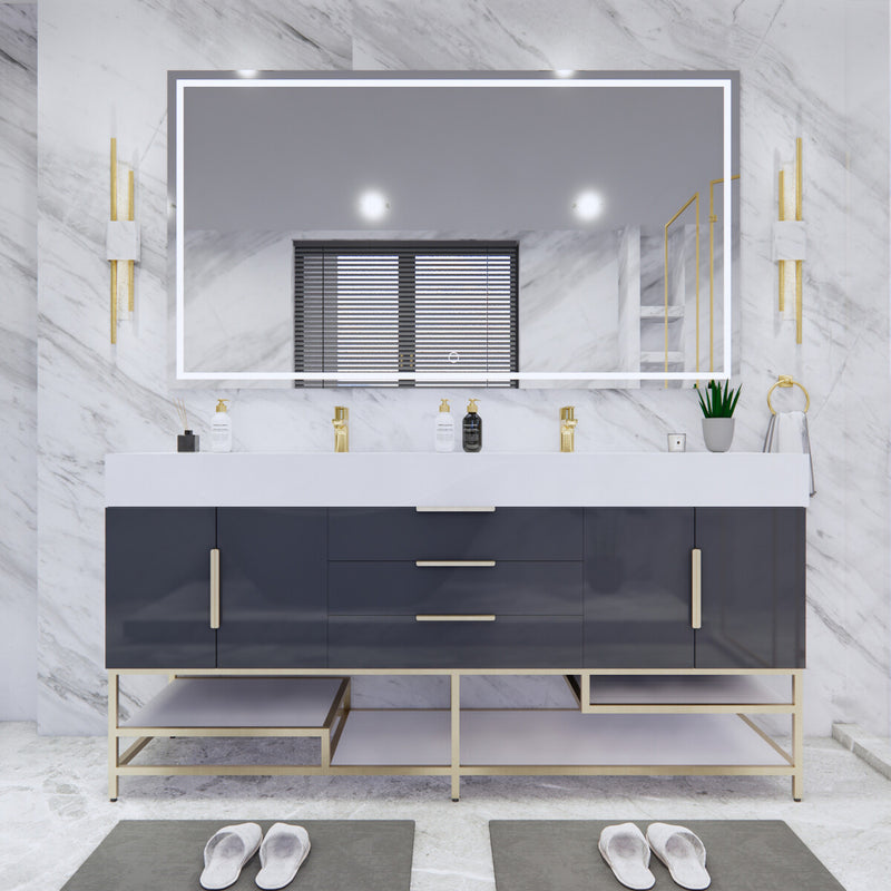 Moreno Bath BETHANYFS72 Bethany 72'' Freestanding Art Deco Bathroom Vanity Set with Reinforced Acrylic Sink Top - view 3