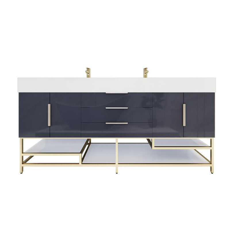 Moreno Bath BETHANYFS72 Bethany 72'' Freestanding Art Deco Bathroom Vanity Set with Reinforced Acrylic Sink Top - view 10