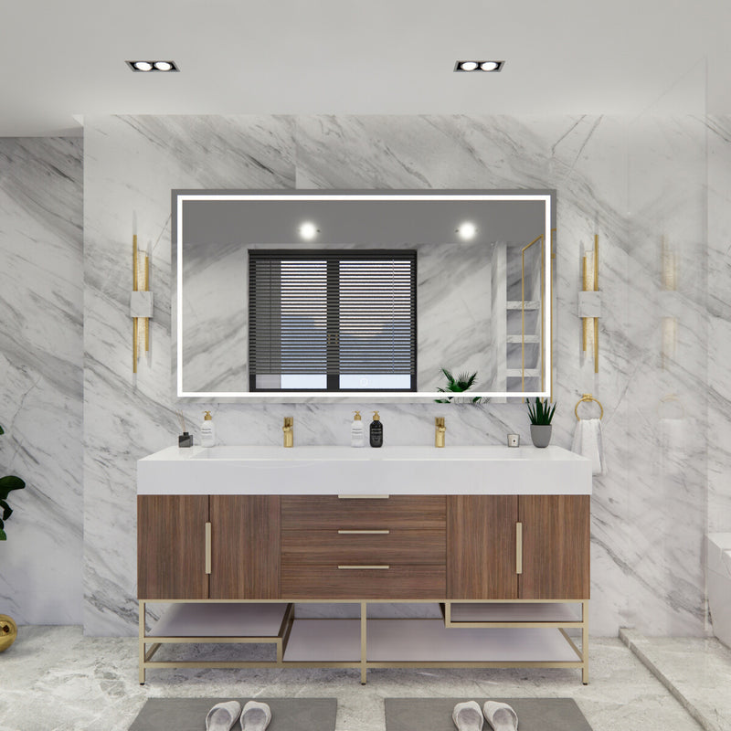 Moreno Bath BETHANYFS72 Bethany 72'' Freestanding Art Deco Bathroom Vanity Set with Reinforced Acrylic Sink Top