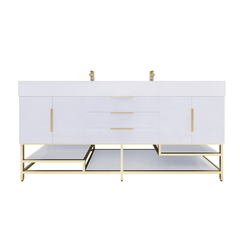 Moreno Bath BETHANYFS72 Bethany 72'' Freestanding Art Deco Bathroom Vanity Set with Reinforced Acrylic Sink Top - view 9