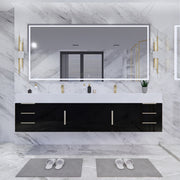 Moreno Bath BETHANY84DD Bethany 84'' Floating Art Deco Bathroom Vanity Set with Reinforced Acrylic Double Sink Top (84DD) - view 5